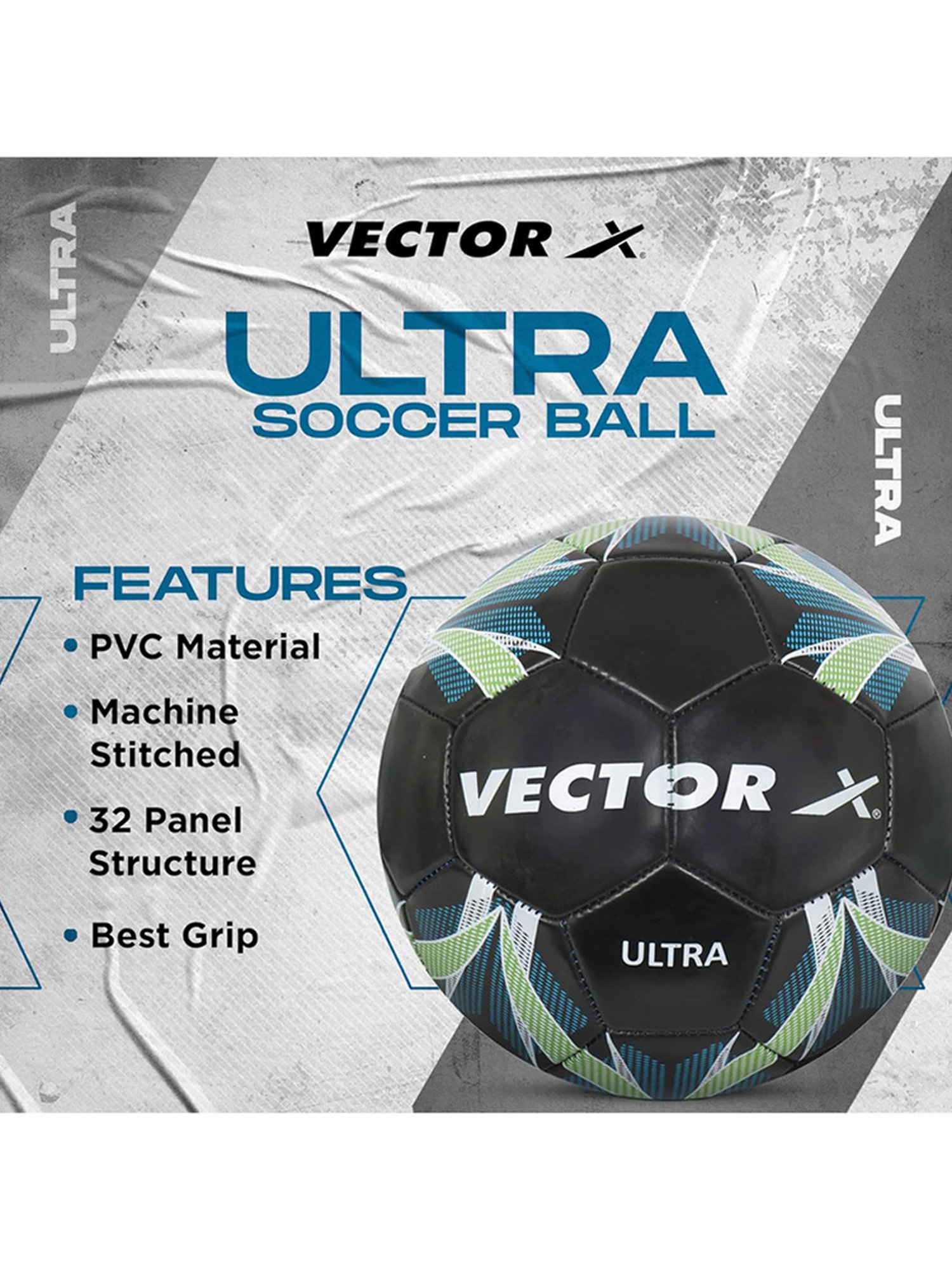 Vector X Ultra Machine Stitched Football (Black) Size - 5