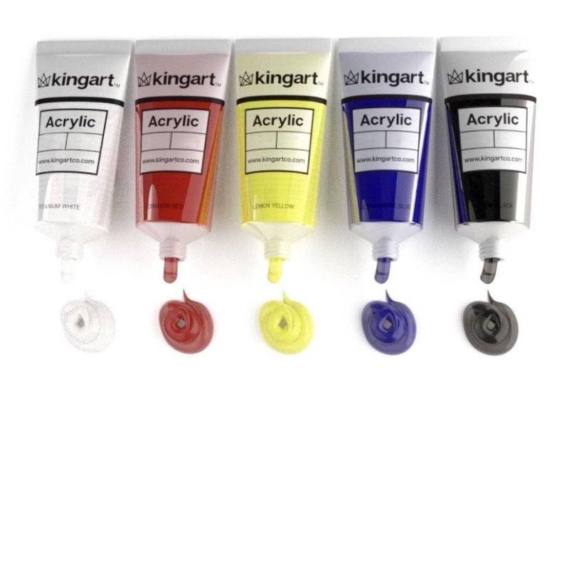 Kingart 17ct Fine Art Brushes w/Acrylic Paint Bundle