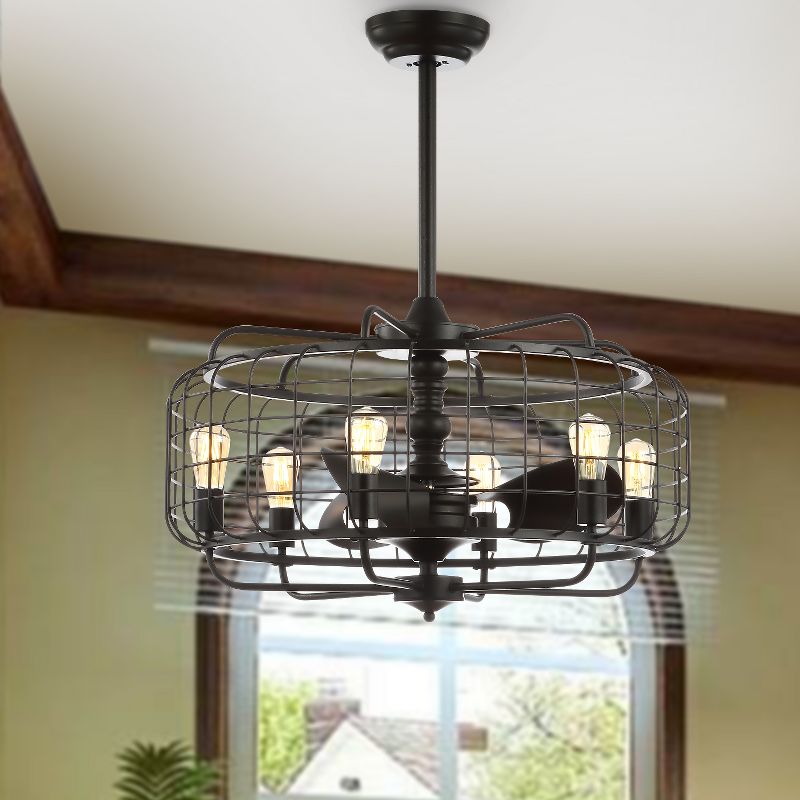 Larsin Ceiling Light Fan - Black - Safavieh