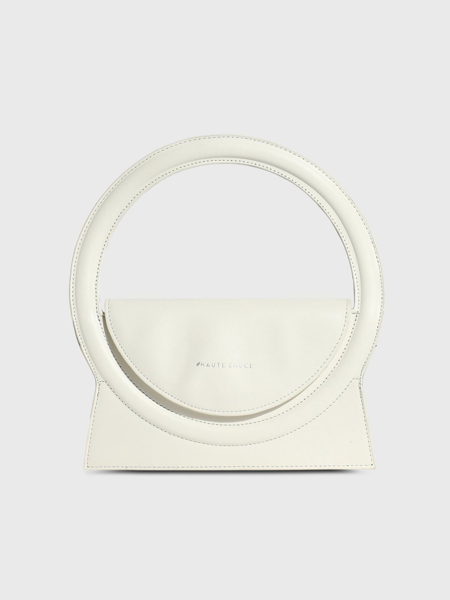 HauteSauce White Medium Leather Handheld Handbag