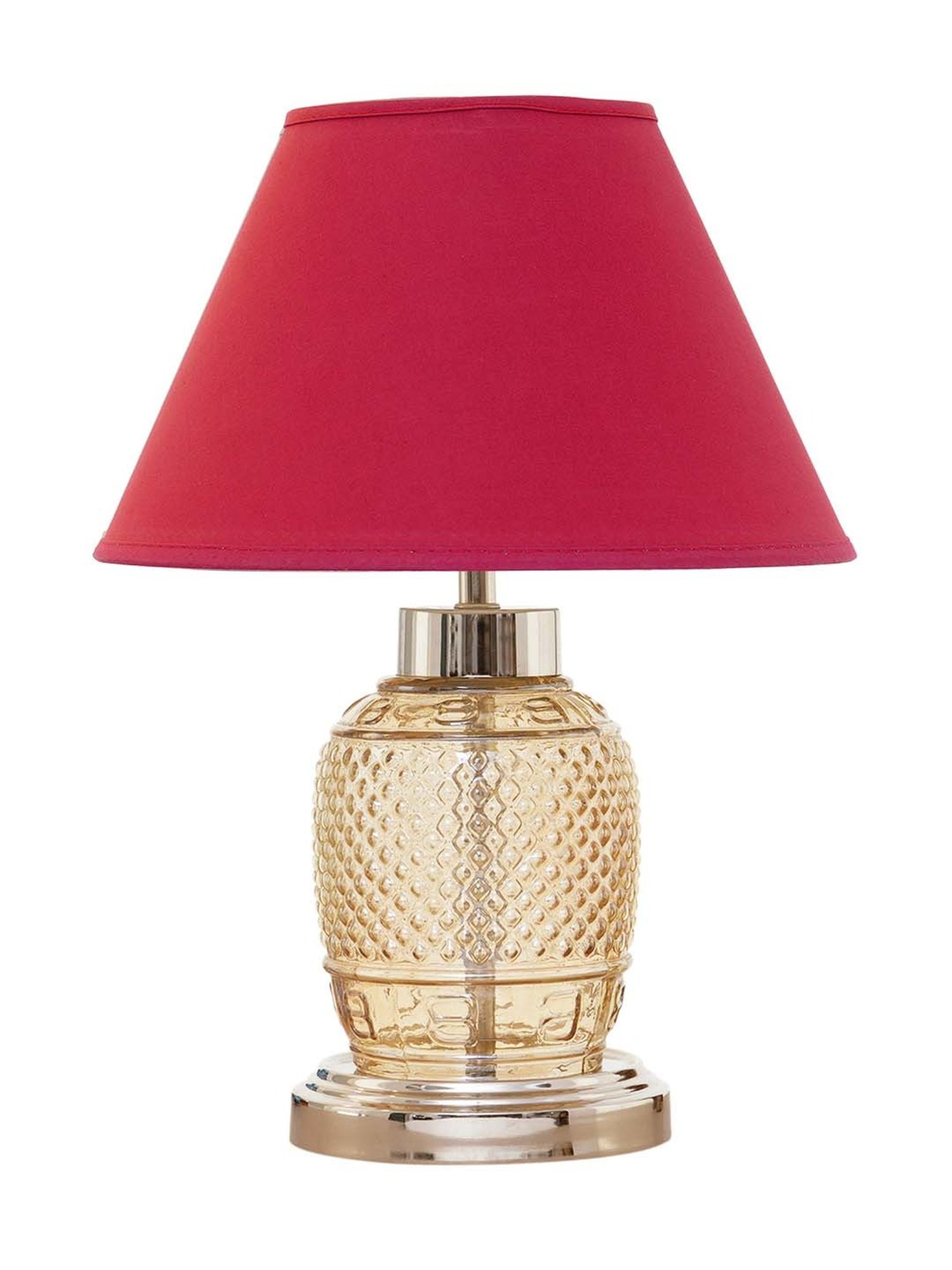 Kapoor E Illuminations 'Sanna' Maroon & Antique Gold Glass Table Lamp - Set of 1