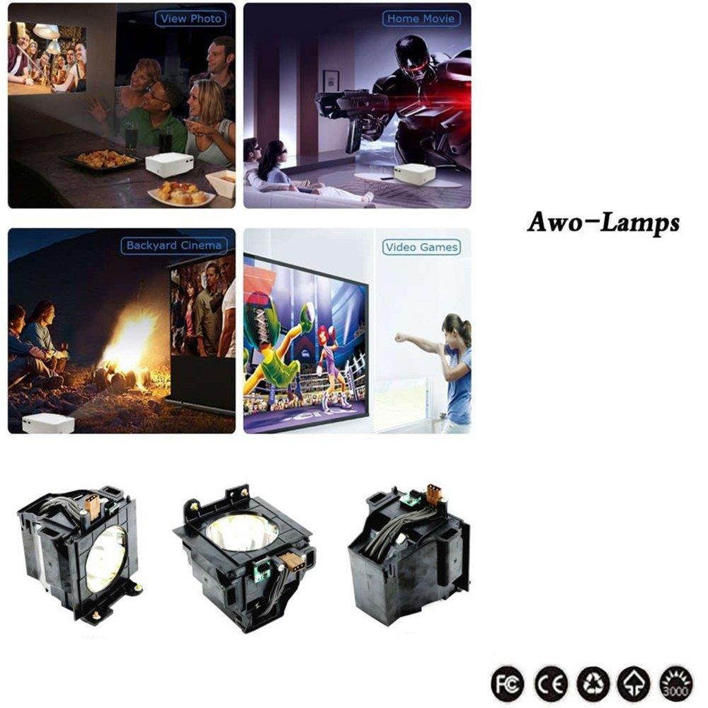 AWO ET-LAD40/ET-LAD40W Premium Replacement Projector Lamp Bulb with Housing for PANASONIC PT-D4000 PT-D4000U