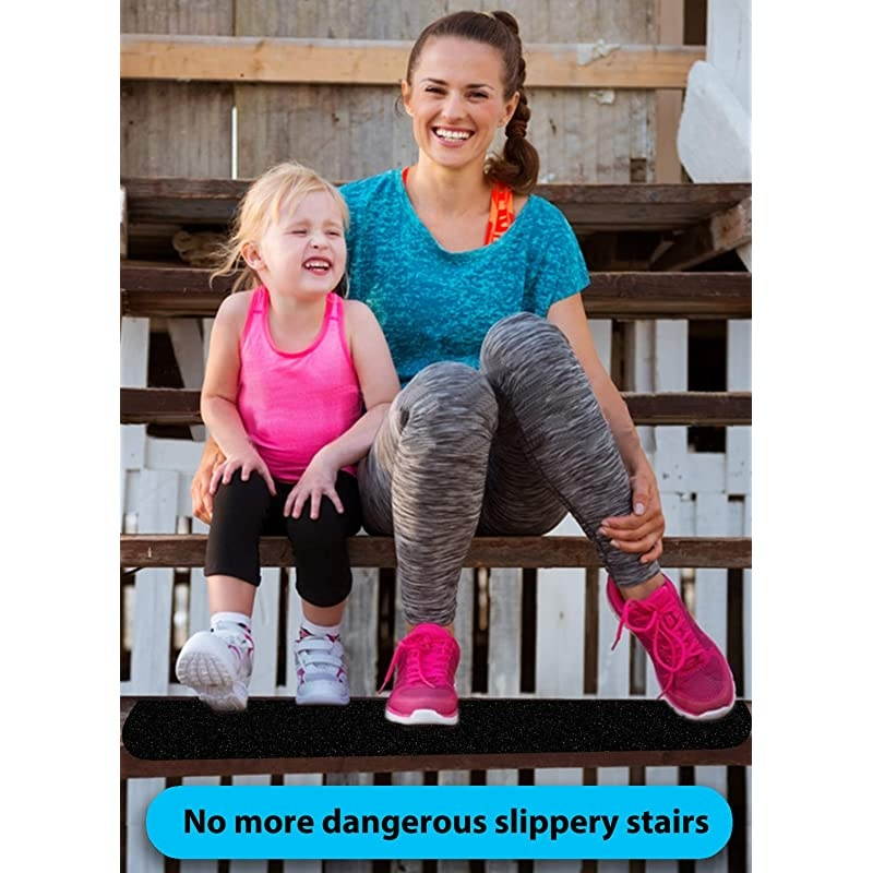 6 inx 30 in Stair Treads NonSlip Outdoor Tape 11 Pack Outdoor Stair Treads Black PreCut AntiSlip Tape with Easy Separating 3Layer Design