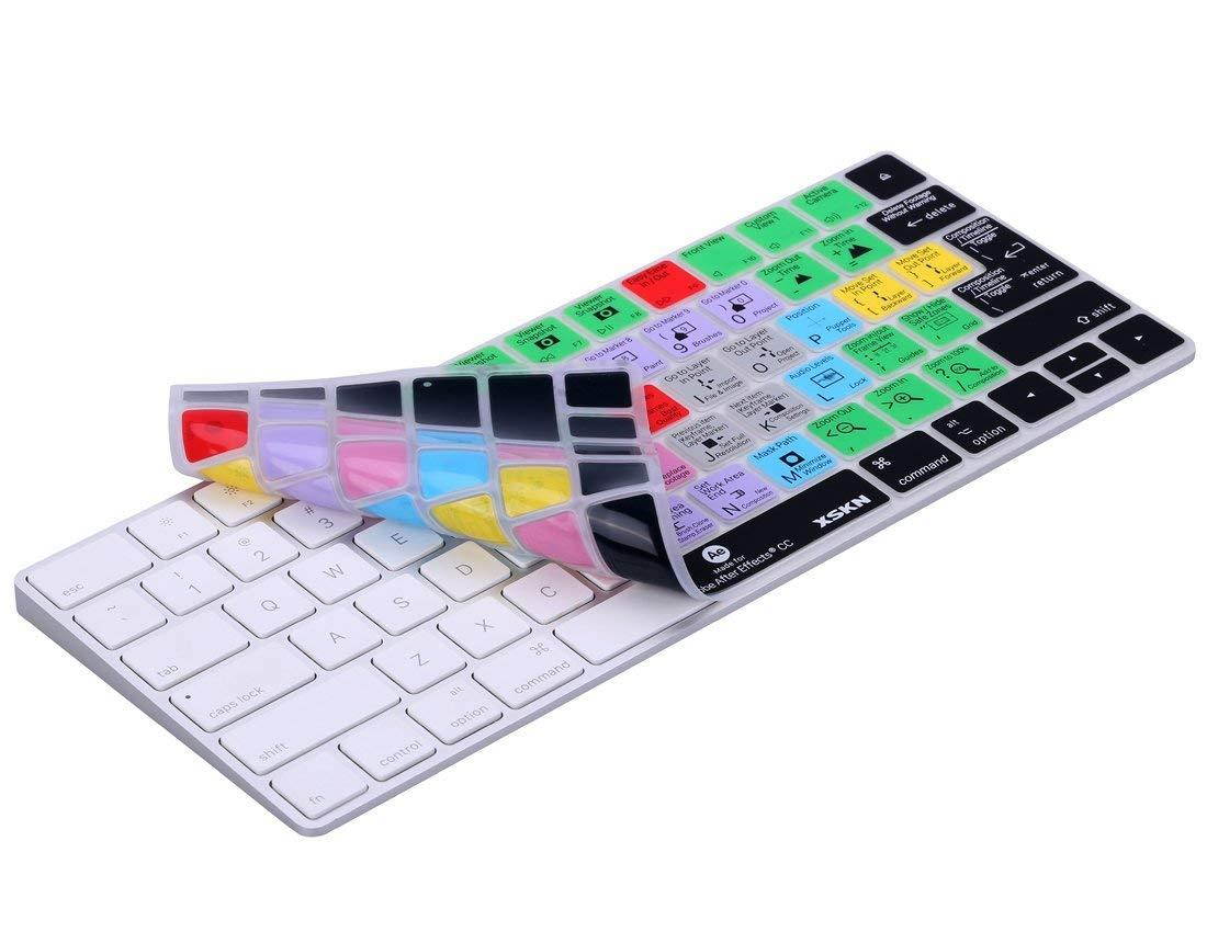 XSKN Adobe After Effects CC Shortcut Keyboard Cover for Apple Magic Keyboard (MLA22LL/A), US and EU Layout