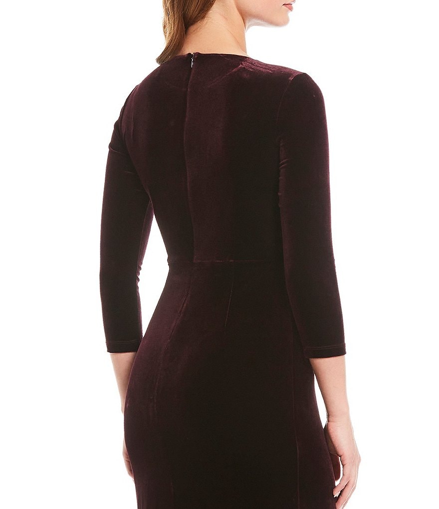 Eliza J Side Pleat Velvet Sheath Dress