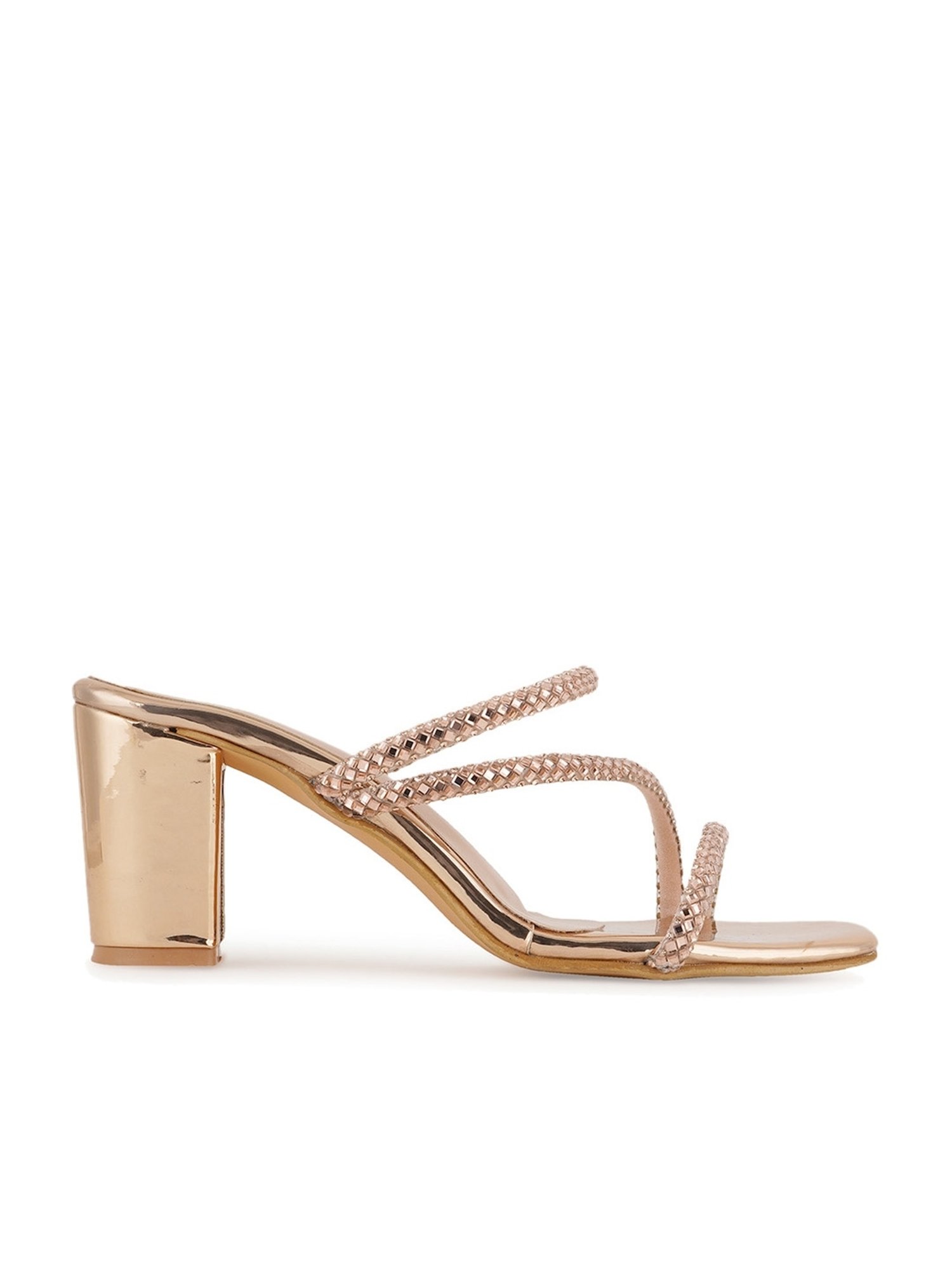 Scentra Women's Golden Ethnic Sandals