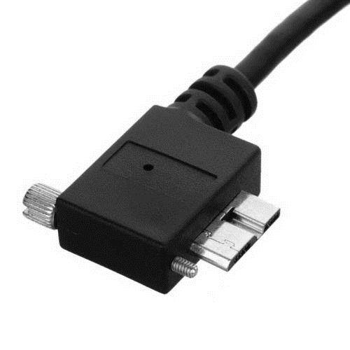 USB 3.0 Male to 90 Degree Right Angled Micro-B Micro USB 3.0 Type-B Male Data Cable with Screws Mount for Industrial Camera 3m