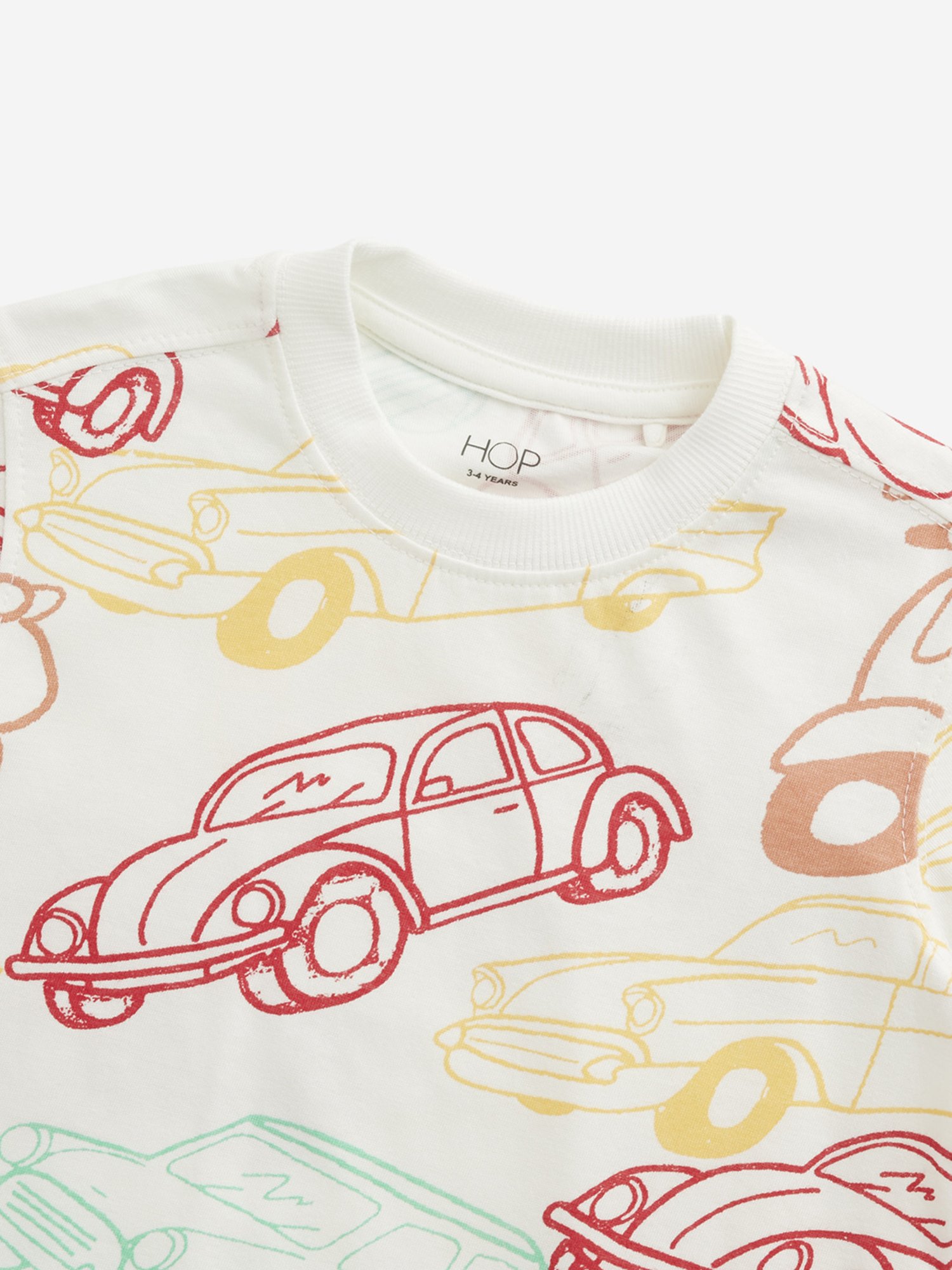HOP Kids by Westside Off-White Car Printed T-Shirt