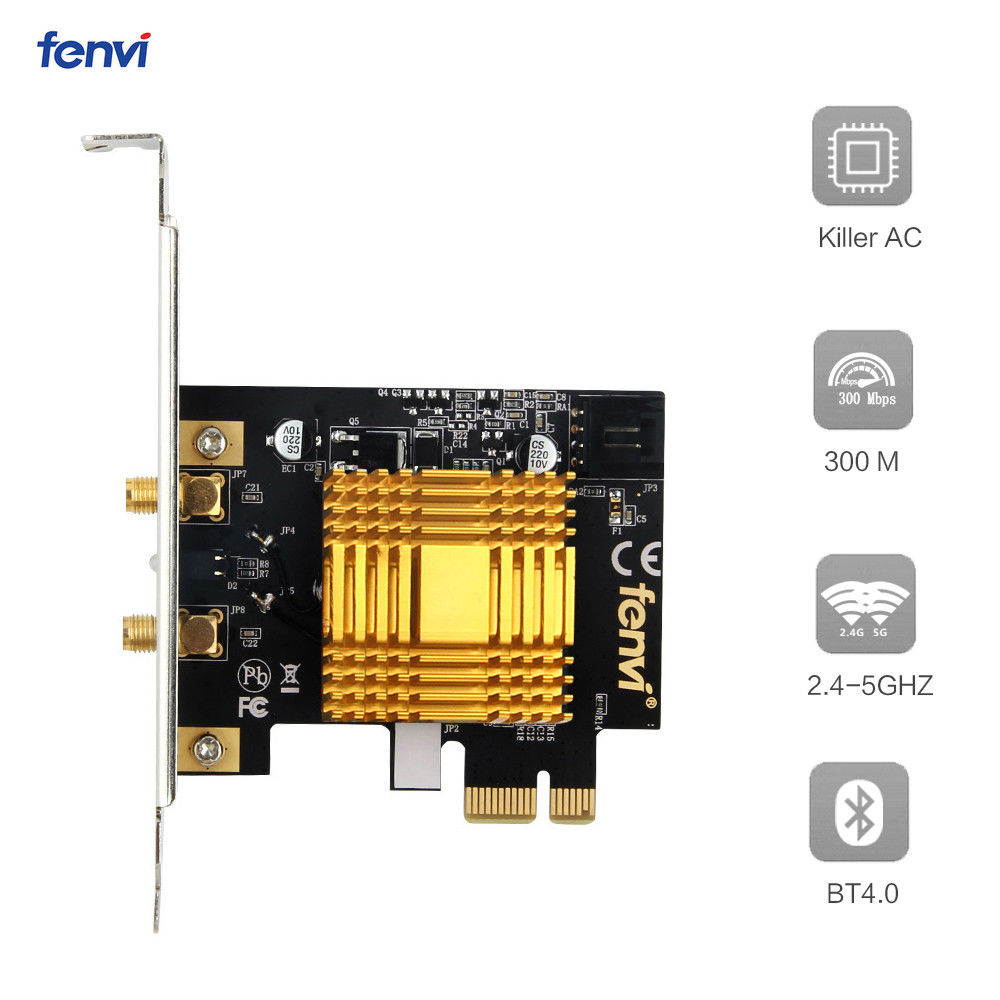 Dual Band 600Mbps Desktop Killer Wireless WiFi A PCI-E X1 dapter Bluetooth 4.0