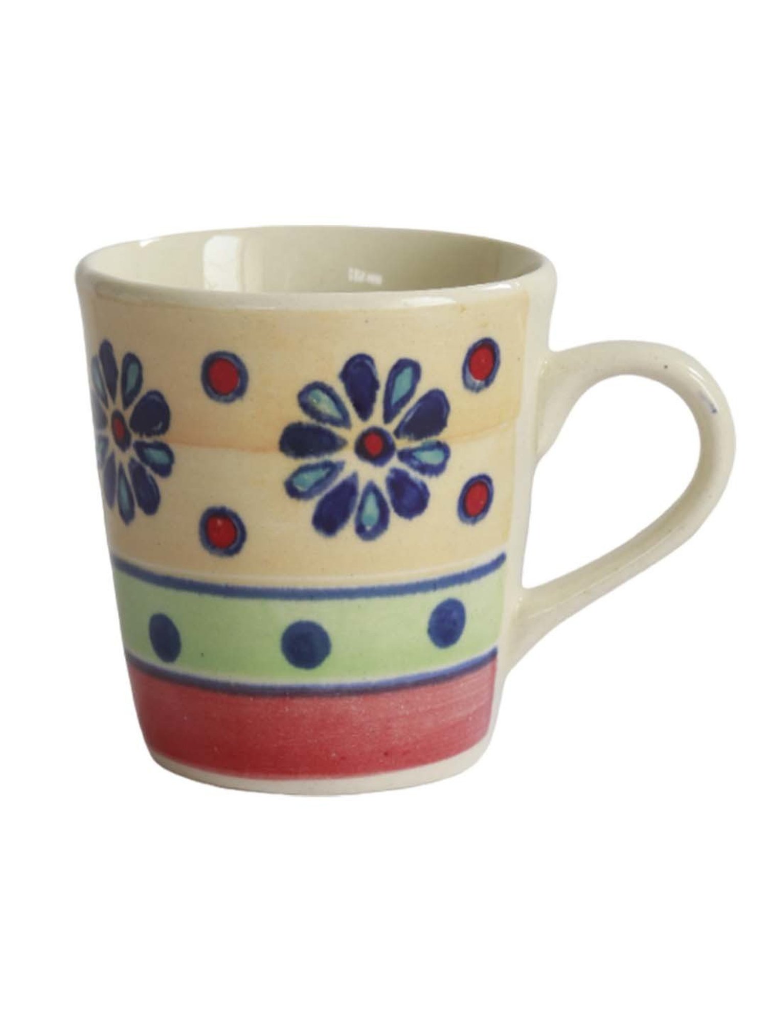 India Circus Floral Blue Bone China Cup Saucer (Set of 8)