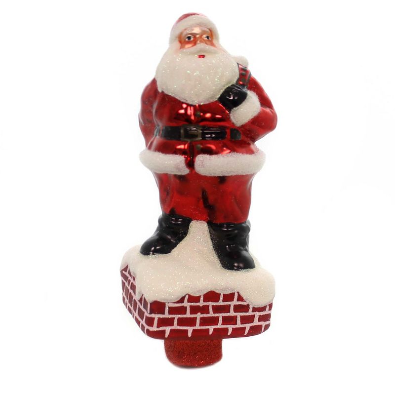 Tree Topper Finial 8.0" Santa Tree Topper. Chimney Presents Delivery  -  Tree Toppers