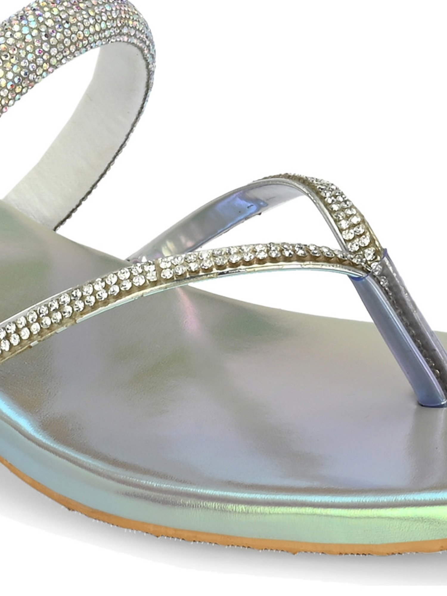 Clog London Women's Silver Thong Sandals