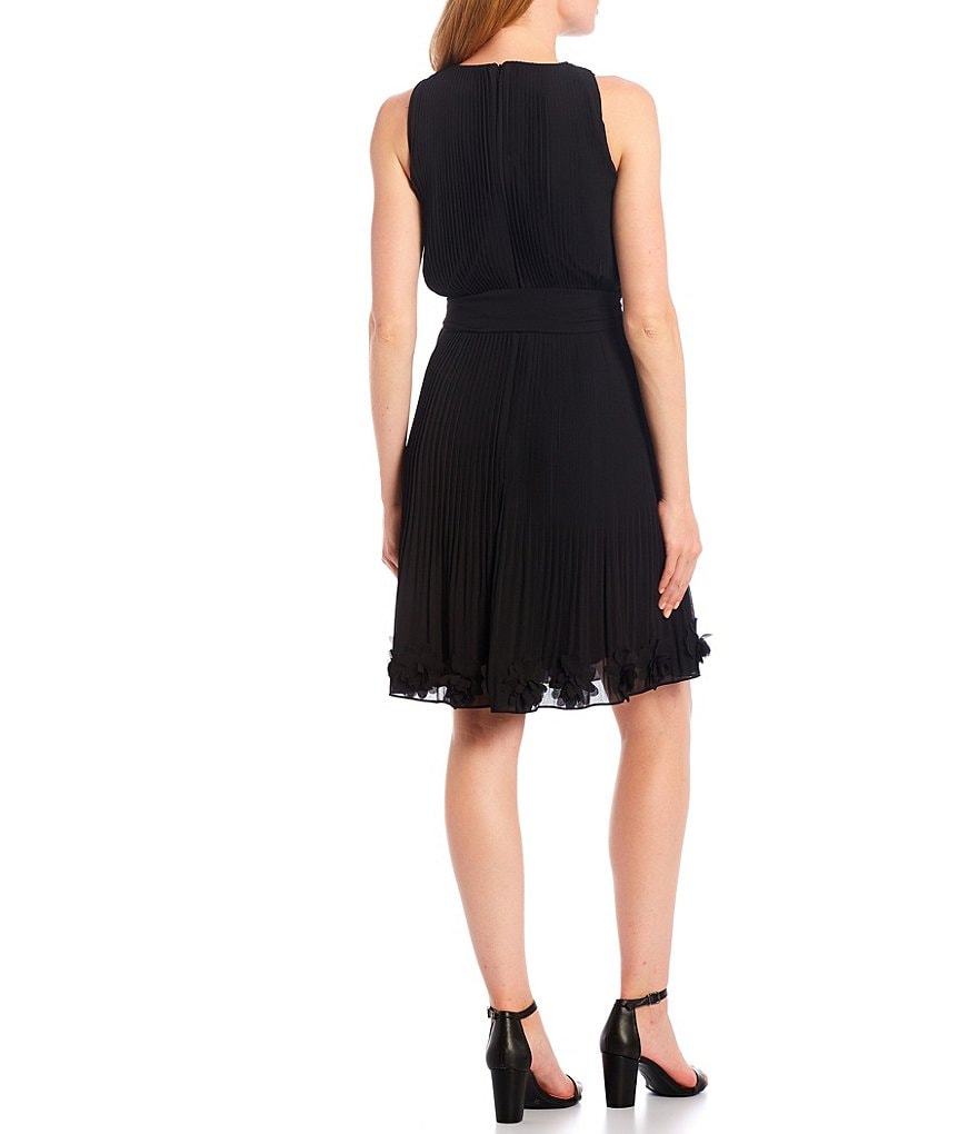 Eva Varro Floral Placement Print Knit Jersey Reversible to Solid Black Sheath Dress