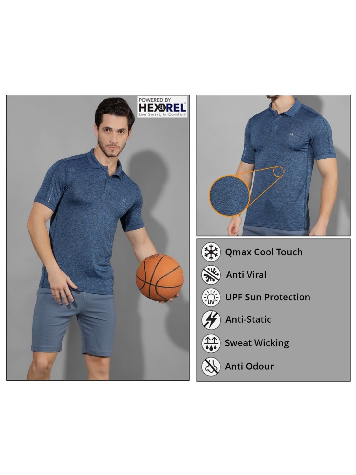 Force NXT Multicolored Regular Fit Sports Polo - Pack Of 3