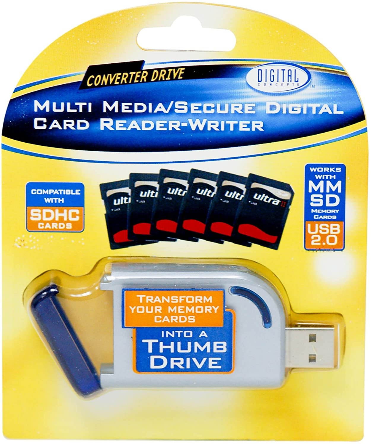 Digital Concepts USB 2.0 SD/MMC Flash Memory Card Reader/Writer