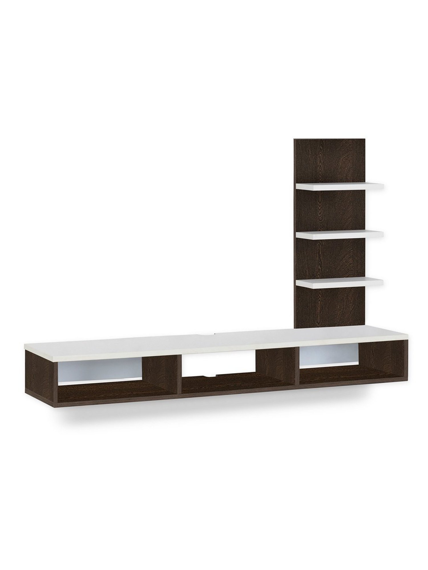 Delite Kom Flex Flowery Wenge & Acacia Dark Engineered Wood TV Entertainment Unit