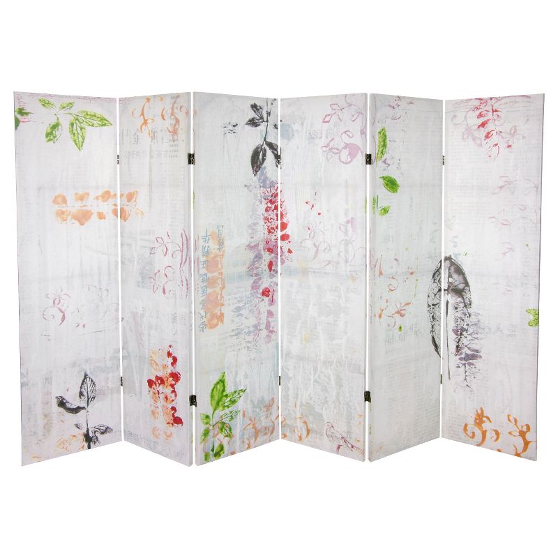 5 1/4 ft. Paradise Grove Canvas Room Divider - Oriental Furniture