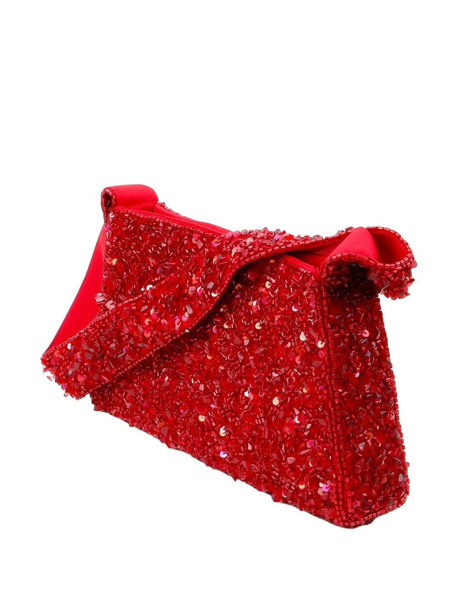 Odette Red Embellished Shoulder Handbag