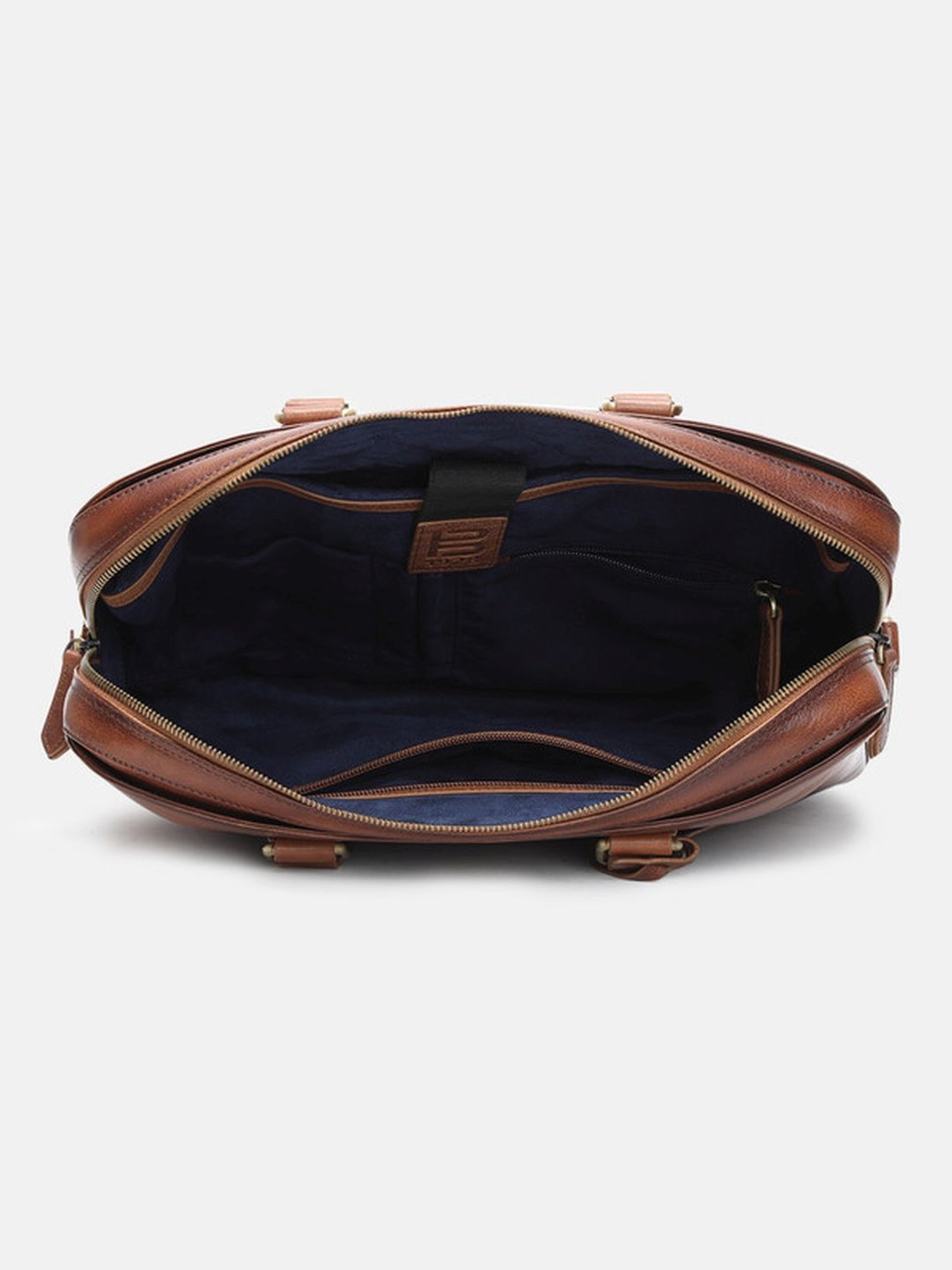 BAGATT Solofra Brown Leather Solid Laptop Messenger Bag