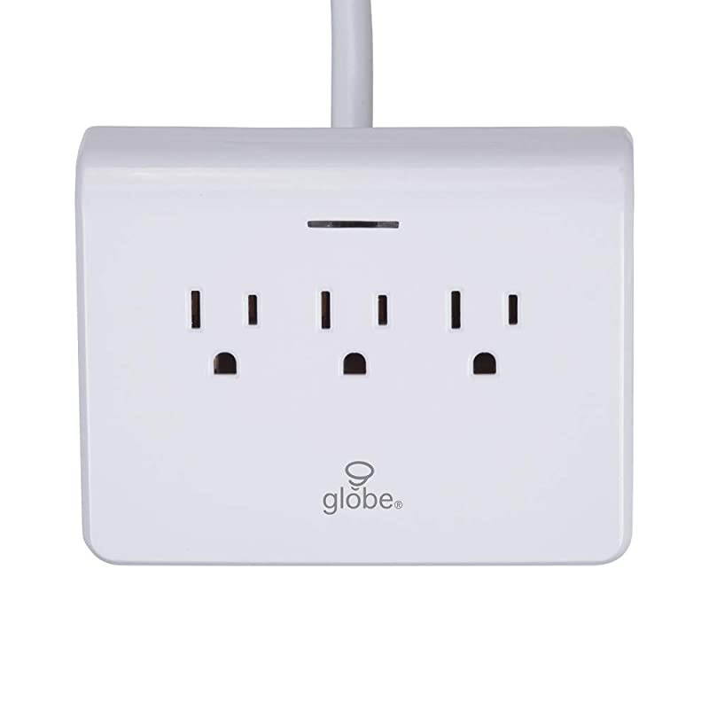 Desk Top Surge Protector Strip 4X USB Ports 3 Grounded Outlets 6ft Power Cord Reset Button Finish 78428 White Desktop
