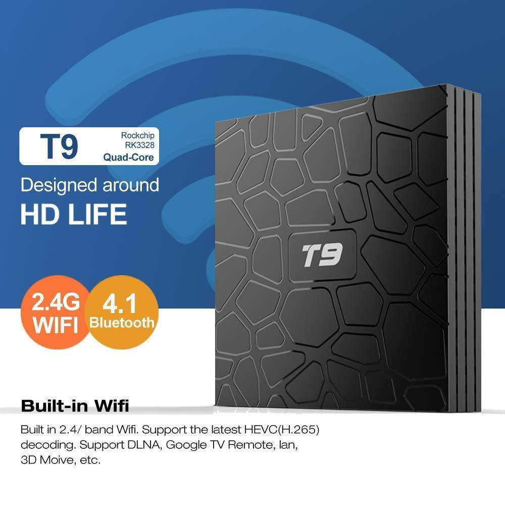 EVANPO Android TV Box 8.1 [4GB/32GB] 2018 Updated Smart TV Box Media Player Quad Core/ 64 Bits/BT 4.1/ H.265/ 3D UHD 4K Android TV Player with Wireless Mini Keyboard (Backlit)