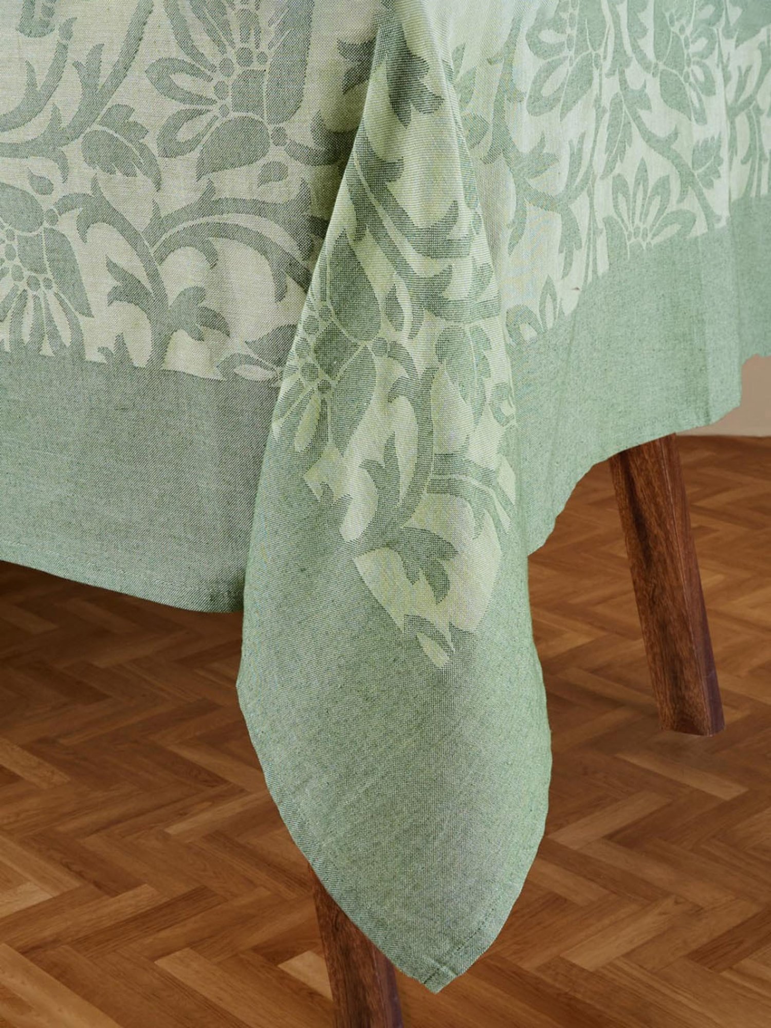 Fabindia Green Cotton 120 TC 120 GSM Inaya Table Cover - Set of 4