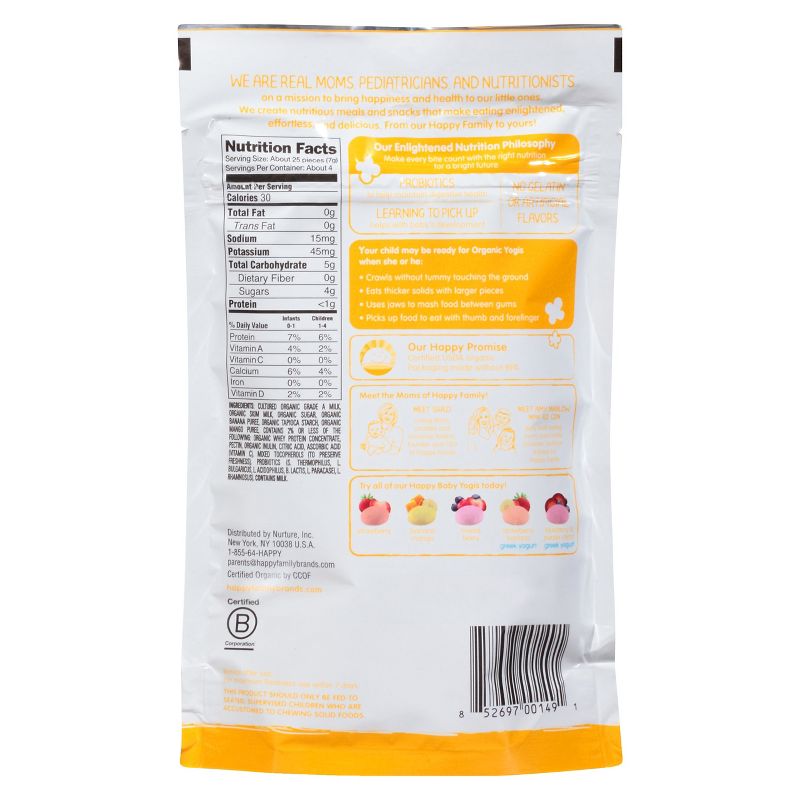 HappyBaby Organic Yogis Banana & Mango Freeze-Dried Yogurt & Fruit Baby Snacks  - 1oz