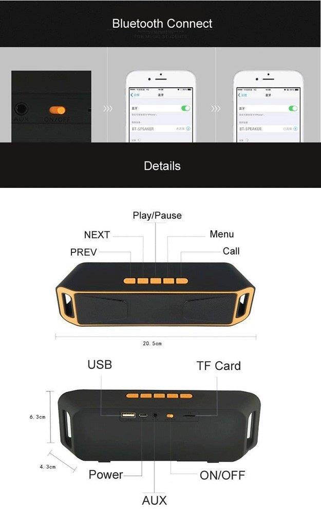 Portable Waterproof Bluetooth Speaker w/LED Light - (Green)