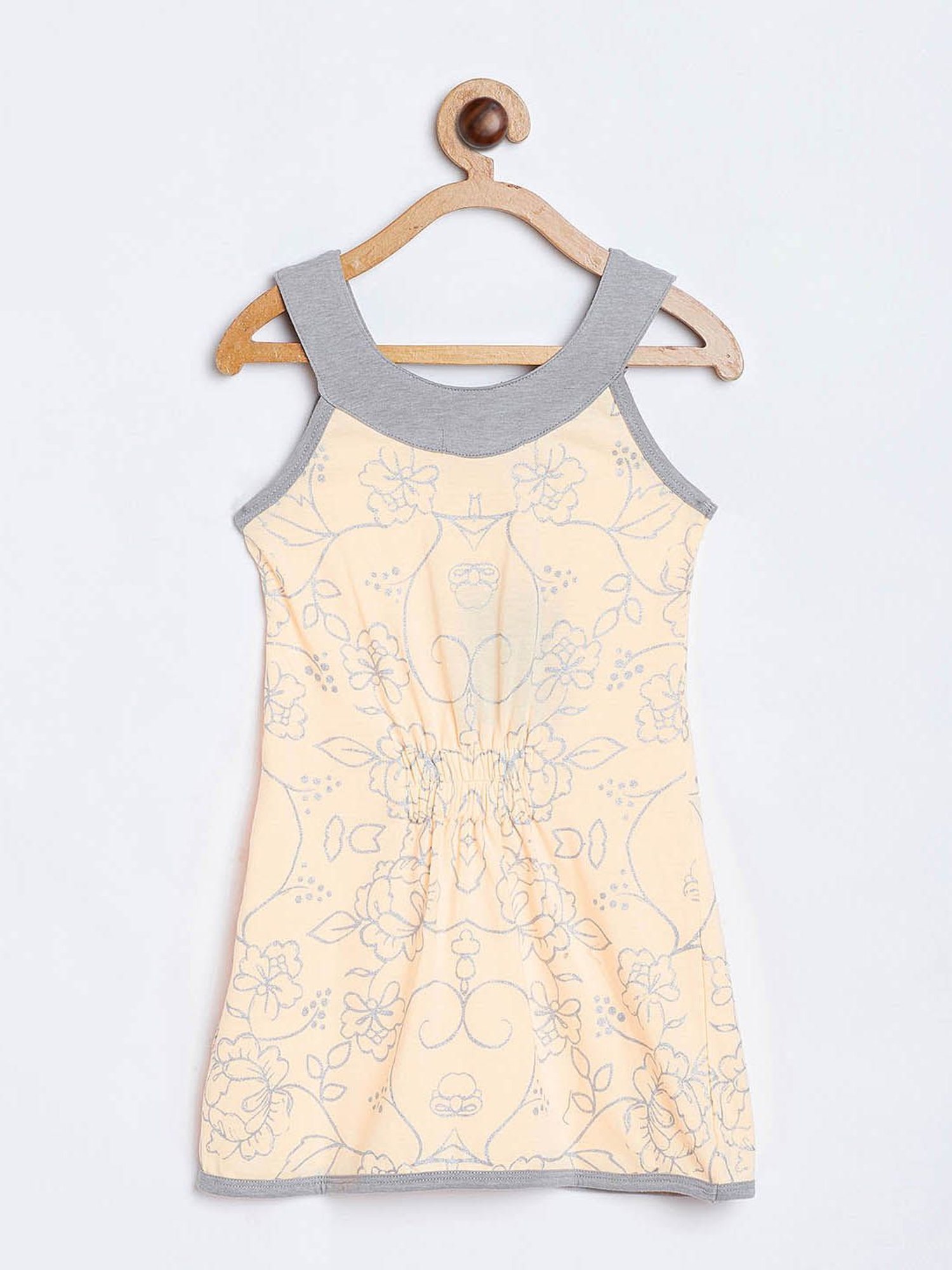 NINS MODA Kids Beige Printed Dress