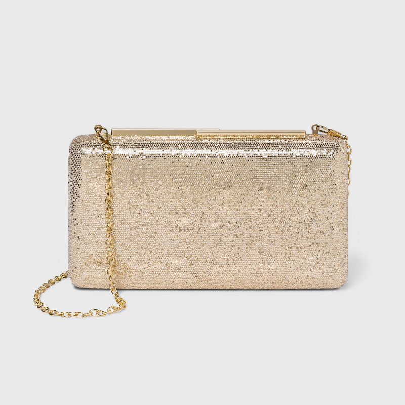 Estee & Lilly Shimmer Kiss Lock Clasp Mini Clutch - Gold