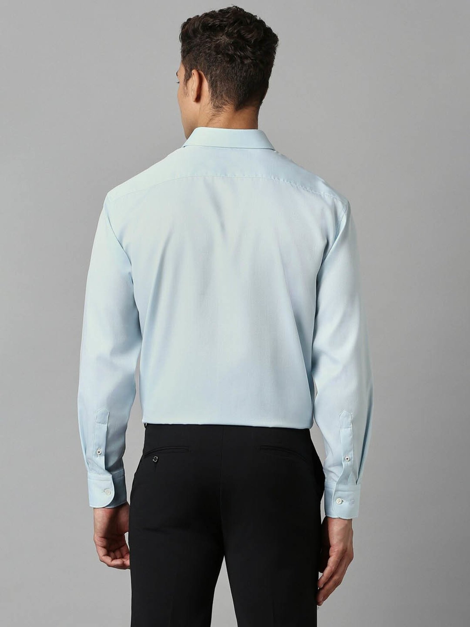 Luxure by Louis Philippe Sky Blue Cotton Regular Fit Shirt