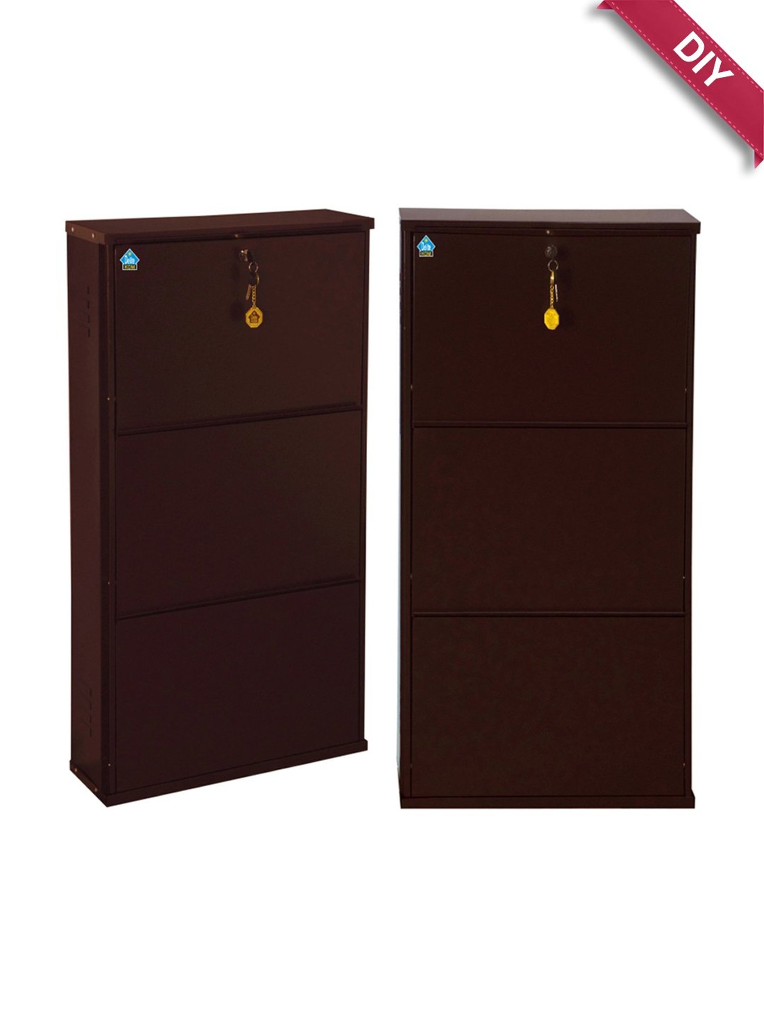 Delite Kom Metal Shoe Rack - 24" 10 Shelf, Double Decker, Ivory, PowderCoat, Wall Mount, DIY