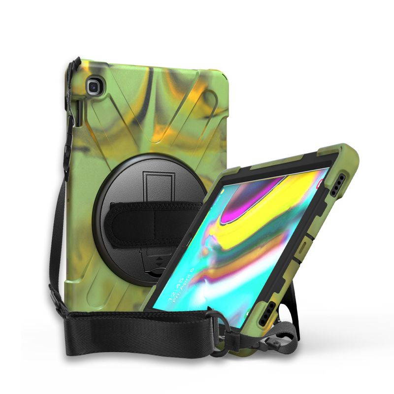 Galaxy Tab A 10.1 Case, Fits 2019 T510/T515 Shockproof Heavy Duty Shield Case Kickstand, Shoulder Strap Sling, Hand/Palm Strap For Samsung Galaxy Tab A 10.1 (2019) SM-T510 / SM-T515 (Red)