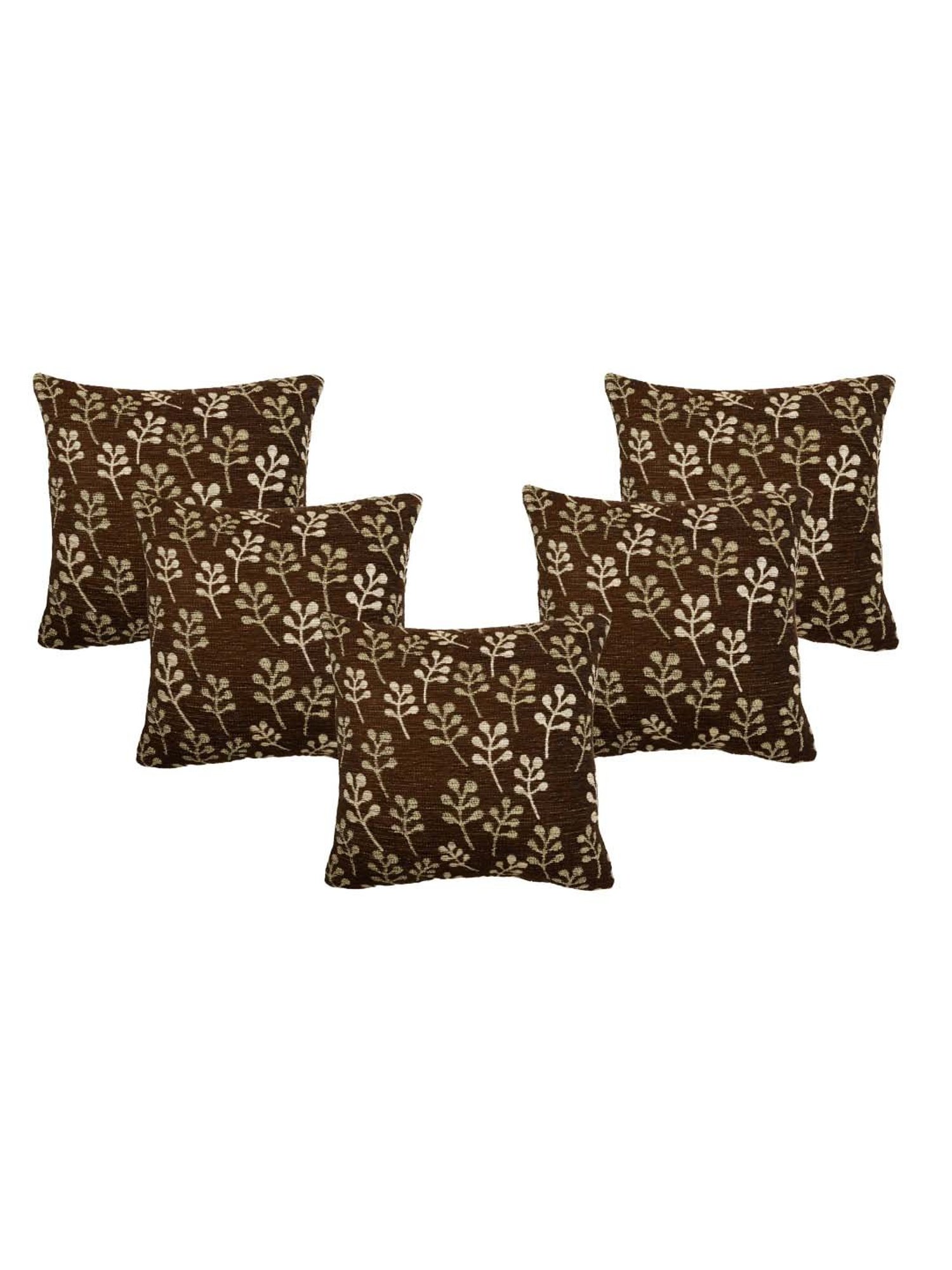 Saral Home Brown Chenille Cushion Covers - Set of 2