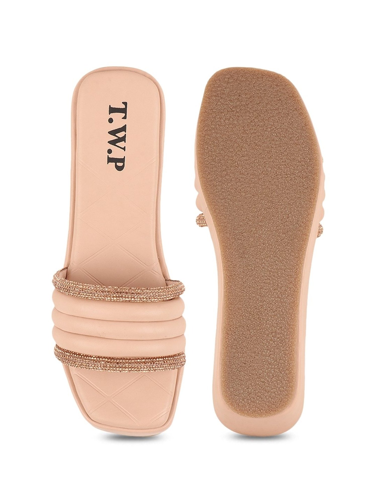 The White Pole Women's Nude Casual Wedges