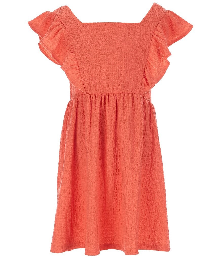 Poppies and Roses Big Girls 7-14 Tie-Back Ruffled A-Line Dress