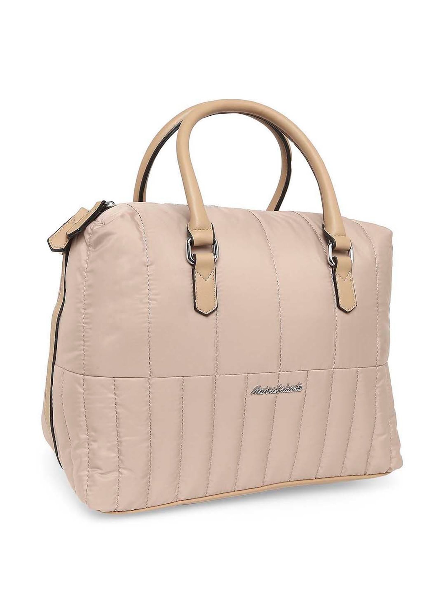 Marina Galanti Beige Quilted Medium Bowler Bag