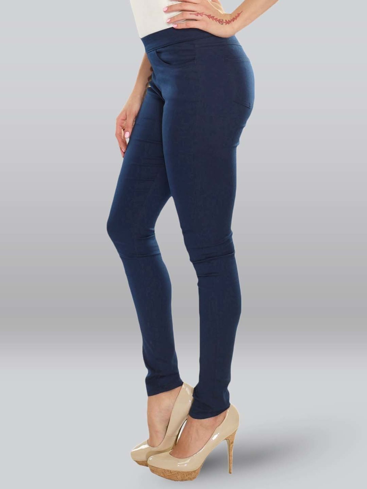 Lyra Navy Mid Rise Jeggings