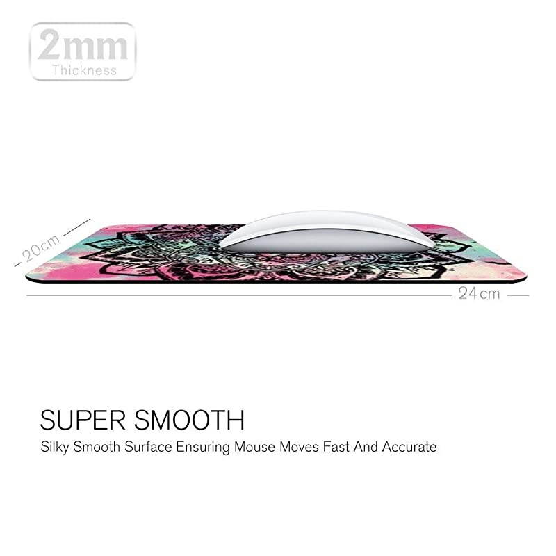 Rectangle Mouse Pad Printed Mandala Pattern NonSlip Rubber Comfortable Customized Computer Mouse Pad 945x787inch