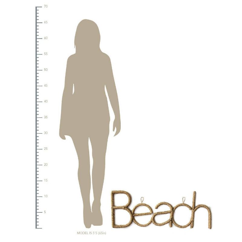 31.75" x 12" Rope Beach Sign Brown - Stratton Home Décor