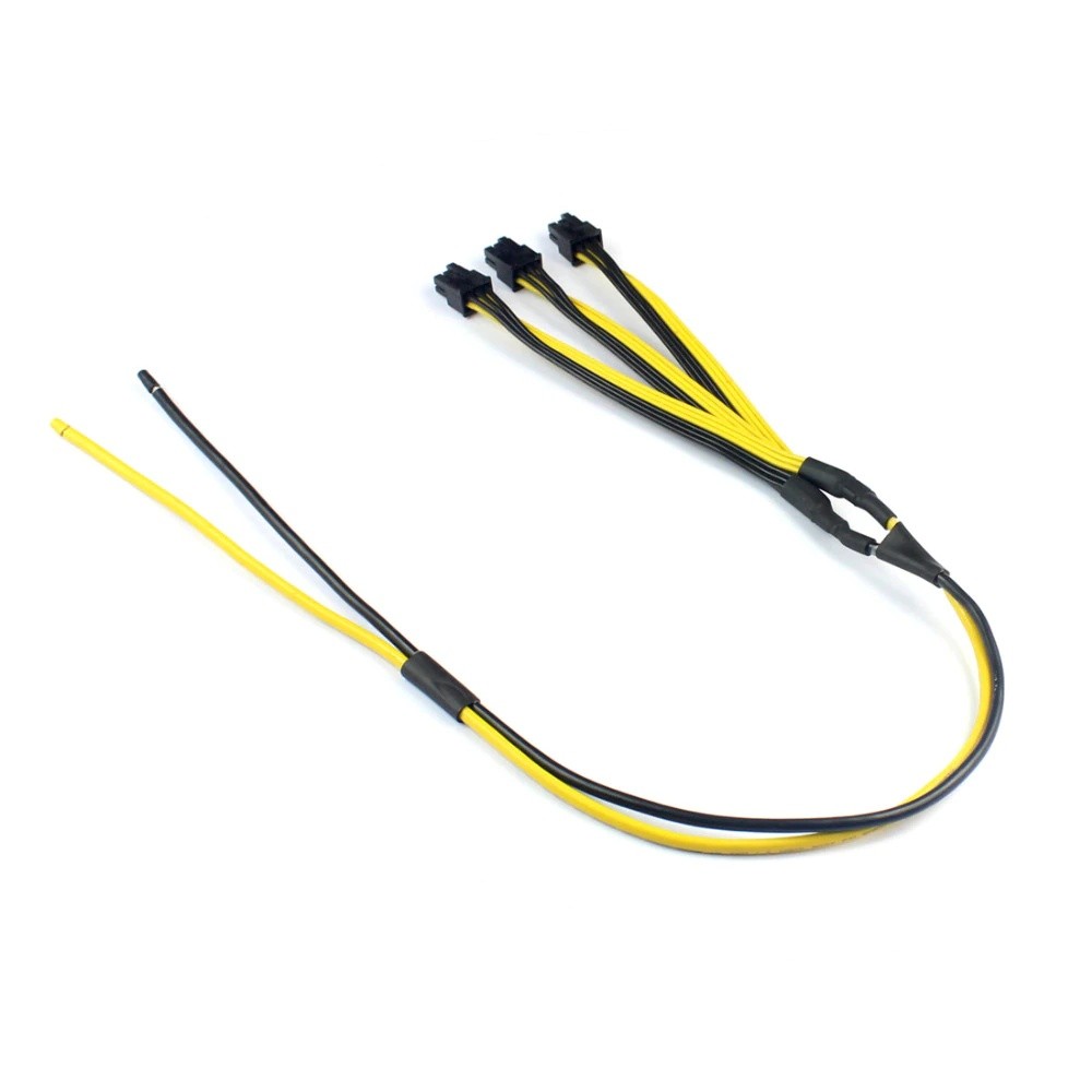 10Pcs S7/S9 to Triple 3X PCI-E PCIe PCI Express 6Pin Graphic Card Splitter Power Cable Cord for BTC miner Machine 12AWG+18AWG