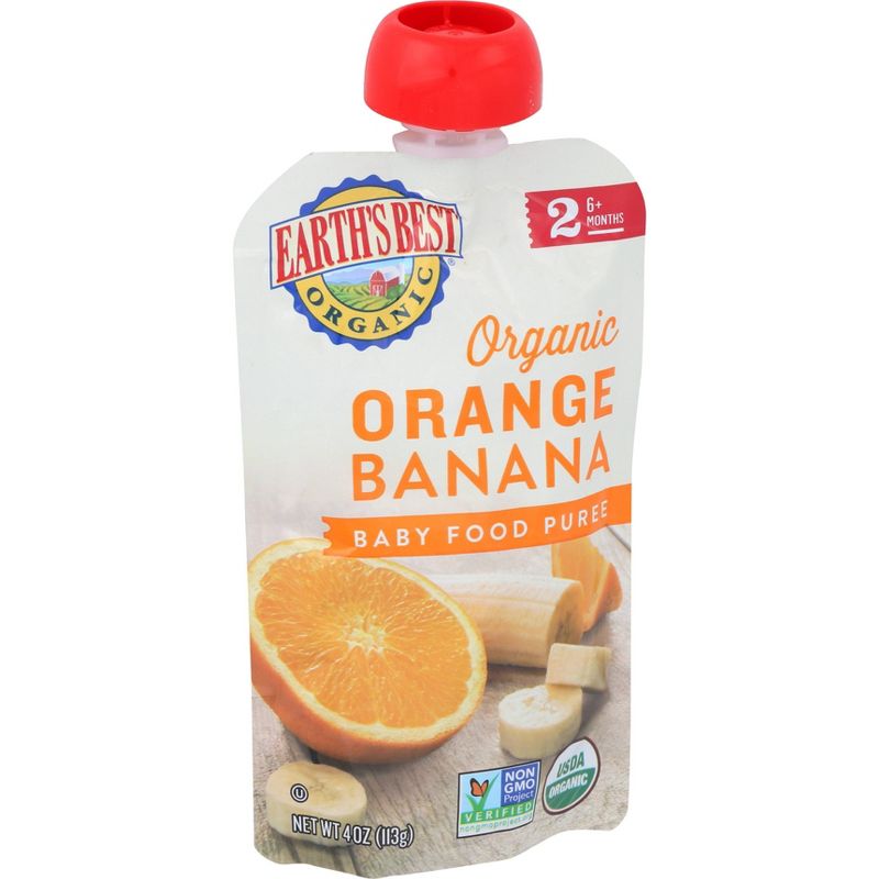 Earth's Best Organic Stage 2 Orange Banana Baby Food - 4oz