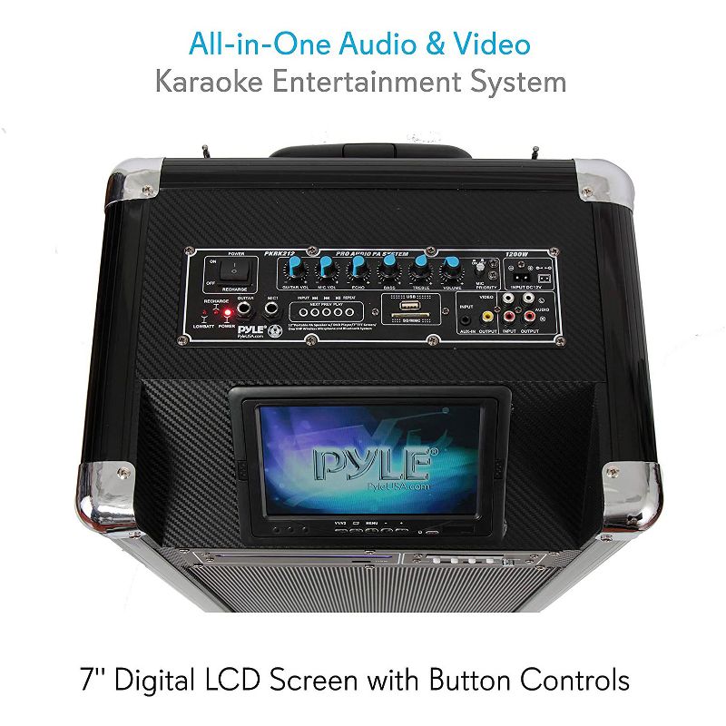 Pyle PKRK212 Versatile 1000 Watt Bluetooth Multimedia Vibe Karaoke Audio Entertainment System with Built In DVD Player and Wireless Microphone