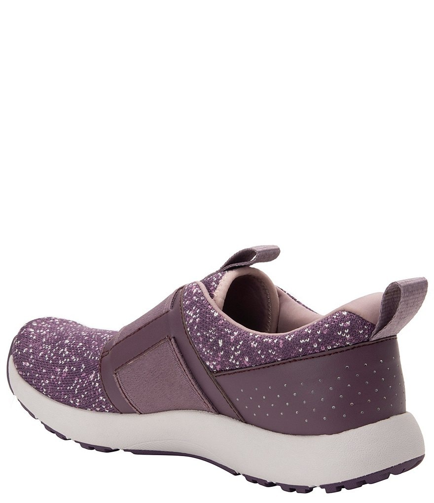 Traq by Alegria Volition Eggplant Rain Dream Fit Knit Pedometer Slip-On Stretch Sneakers