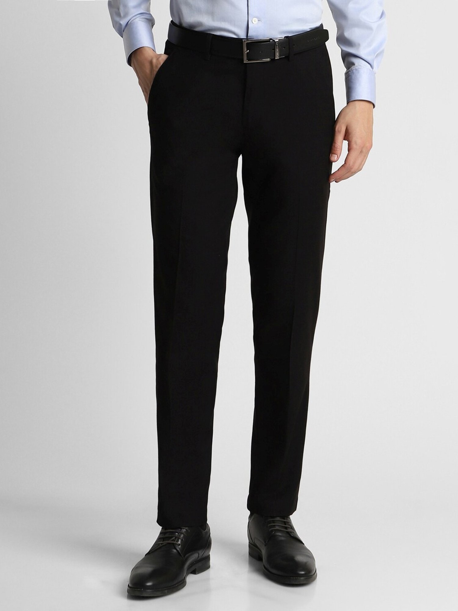 Peter England Black Slim Fit Trousers