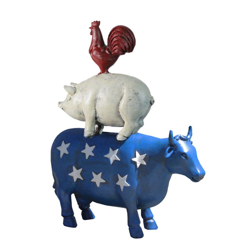 Northlight 12" Patriotic Stacked Farm Animals Outdoor Garden Statue