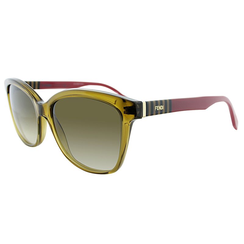 Fendi  MQZ Unisex Rectangle Sunglasses Crystal Brown 55mm