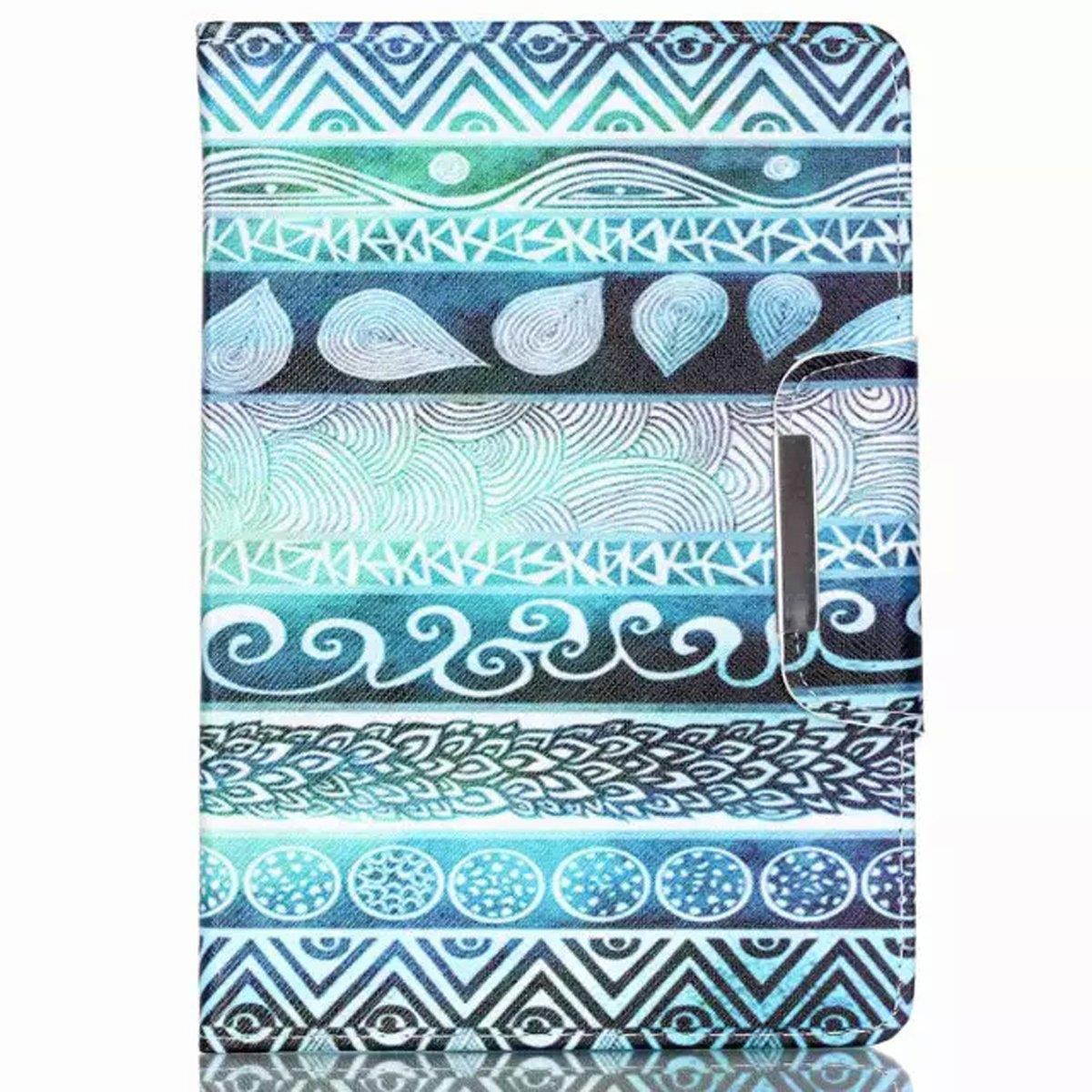 iPad Air 2 case, iPad 6 Case, Newshine Lightweight Synthetic Leather Folio Magnetic Smart Cover [Stand Case] with Auto Sleep/Wake Up Feature for Apple iPad Air 2/iPad 6 (Green Totem)