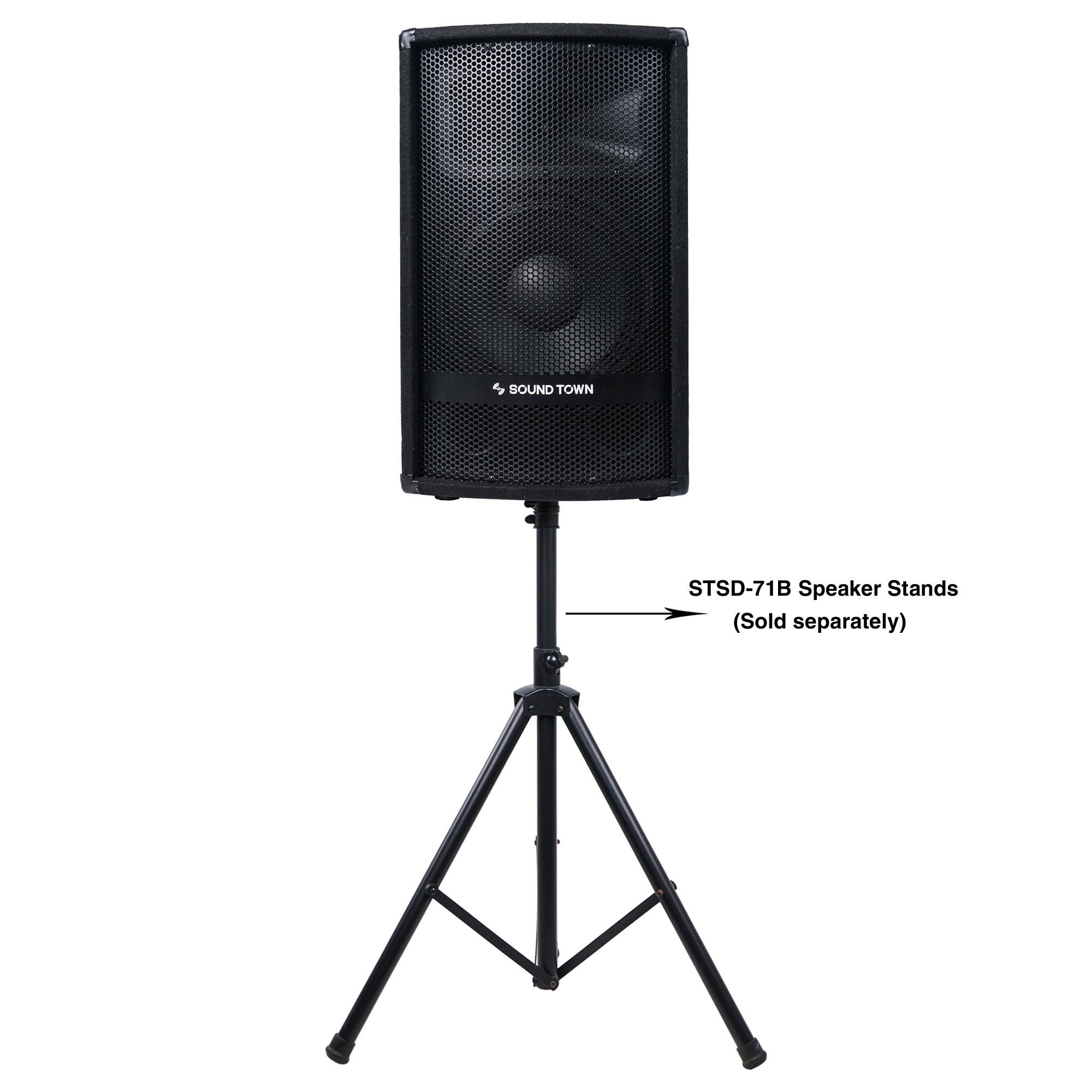 Sound Town 2-Pack 12" 1200 Watts Powered DJ/PA Speakers with Compression Drivers for Live Sound, Karaoke, Bar, Church METIS-112PW-PAIR