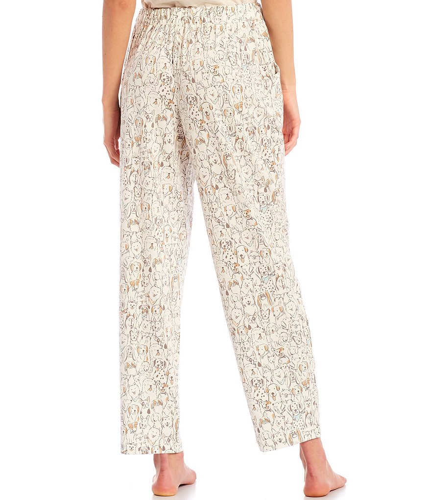 Sleep Sense Stacked Dogs Print Drawstring Tie Sleep Pants